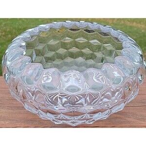 Vintage Fostoria American Glass Crystal Cupped & Footed 7-1/2 Inch Bowl